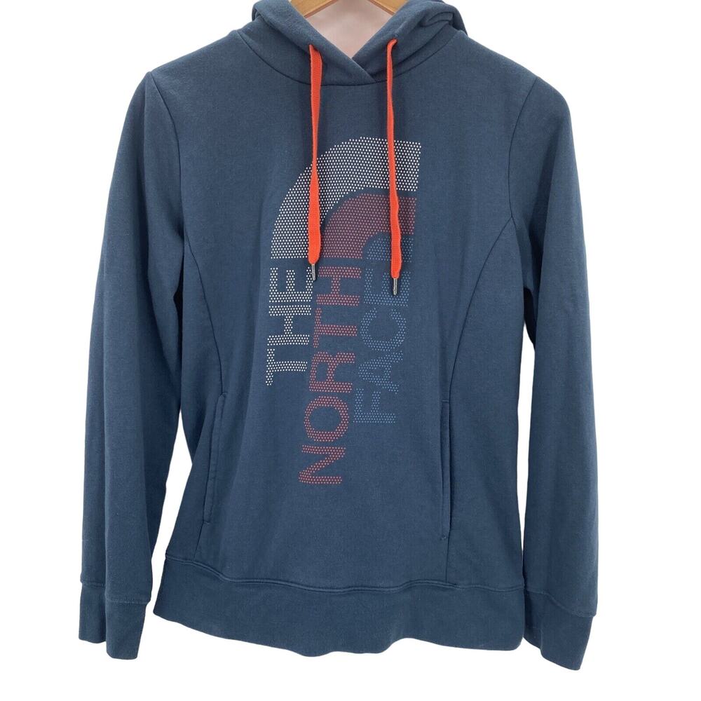 North Face‎ Hoodie Womens Medium Blue Red White Hoodie Trivert Stars
